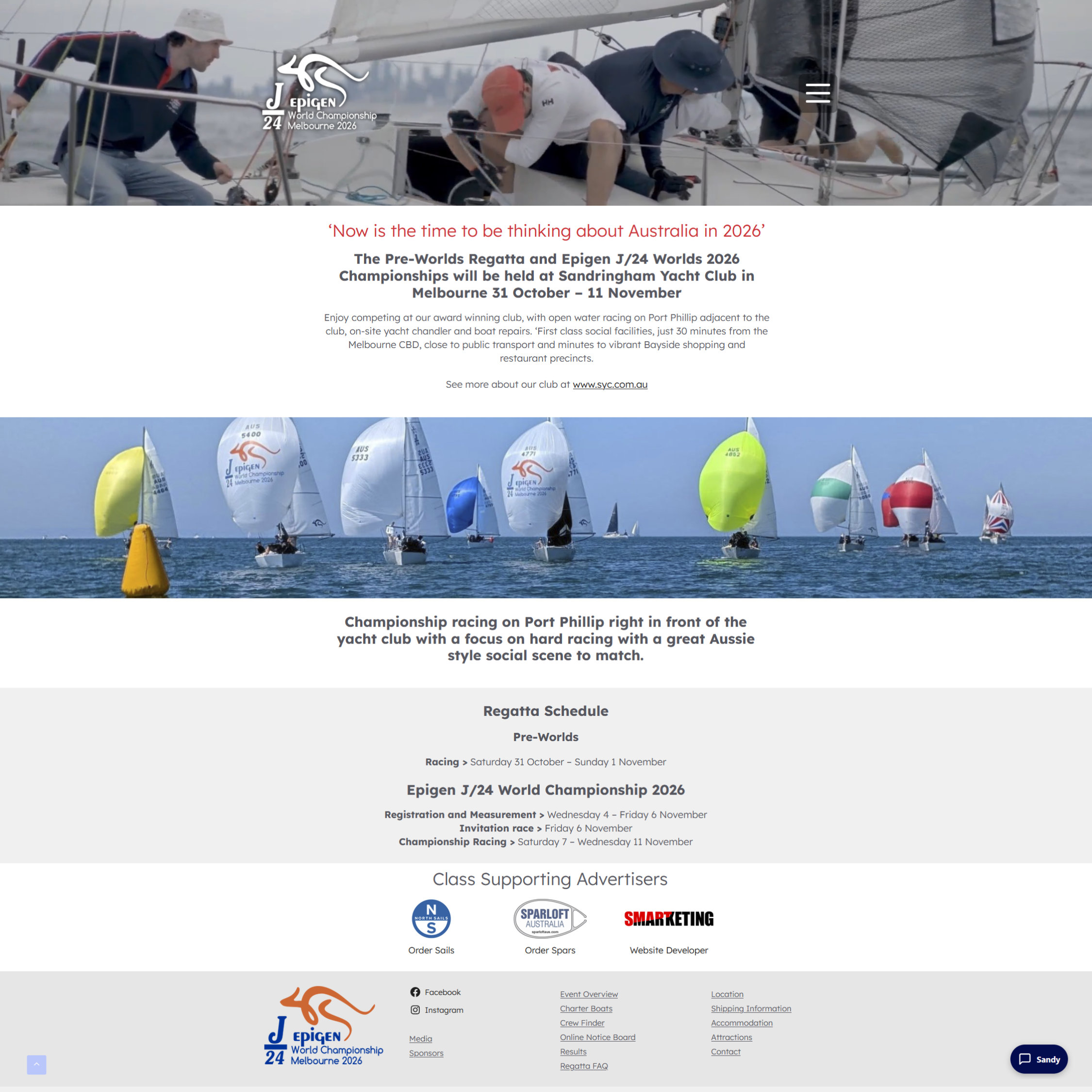 Event Website Design: J/24 World Championship | WebSM